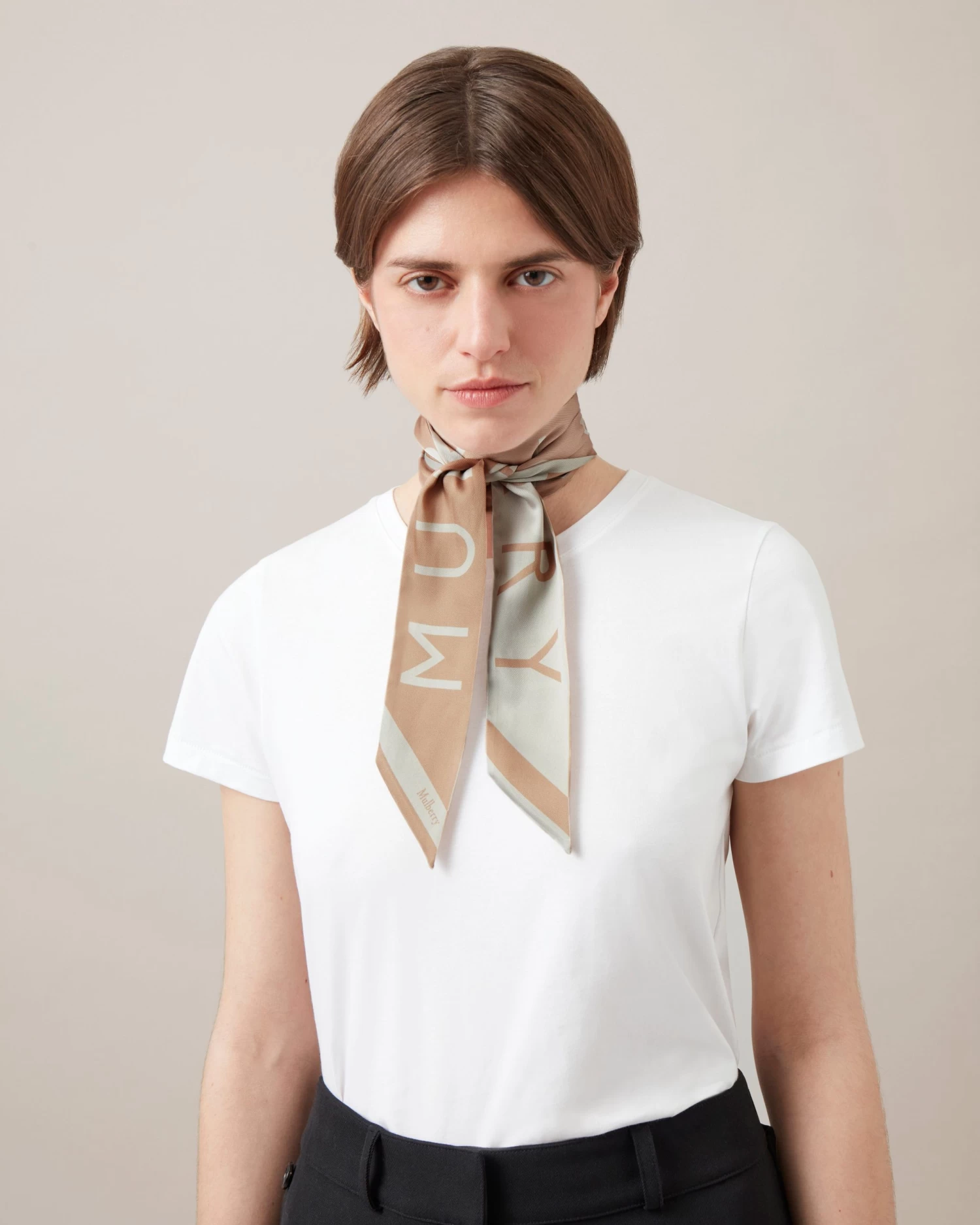 Logo Skinny Scarf Chalk & Maple 4 Logo Skinny Scarf Chalk & Maple - Image 2