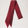 Leopard Skinny Scarf Oxblood & Lancaster Red 1 Leopard Skinny Scarf Oxblood & Lancaster Red -Fashion Bag Store G VS4709 845K199