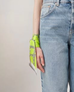 Bayswater With Chains Skinny Scarf Acid Green-Pale Grey -Fashion Bag Store G VS4720 924R570 7