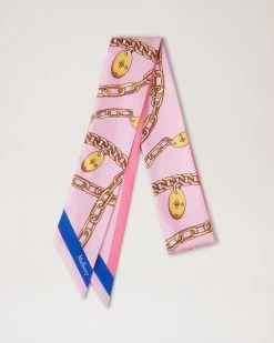 Bayswater With Chains Skinny Scarf Powder Rose & Pigment Blue