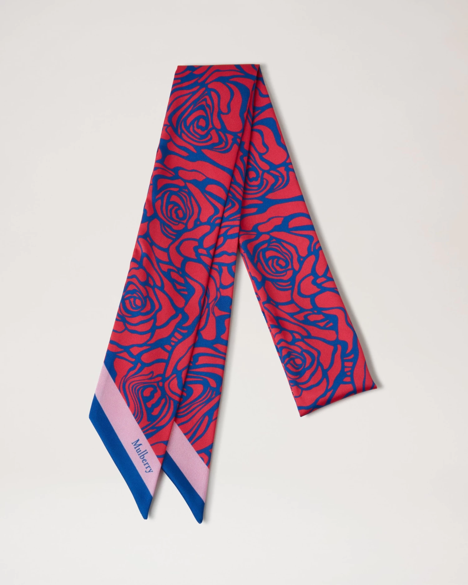 Distorted Rose Skinny Scarf Pigment Blue & Lancaster Red 3 Distorted Rose Skinny Scarf Pigment Blue & Lancaster Red