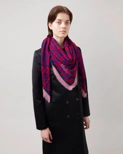 Distorted Rose Wool Square Pigment Blue & Lancaster Red -Fashion Bag Store G VS4724 906Z386 4