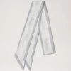 Logo Border Skinny Scarf Pale Grey-White -Fashion Bag Store G VS4726 923Z393