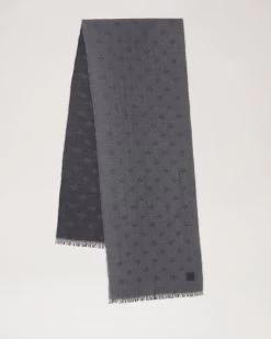 Mulberry Tree Jacquard Rectangular Scarf Charcoal