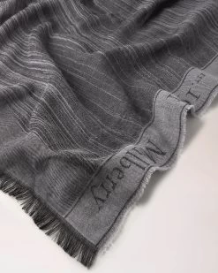 Wave Jacquard Logo Border Rectangular Scarf Black-Charcoal 8 Wave Jacquard Logo Border Rectangular Scarf Black-Charcoal -Fashion Bag Store G VS4731 900A512 3