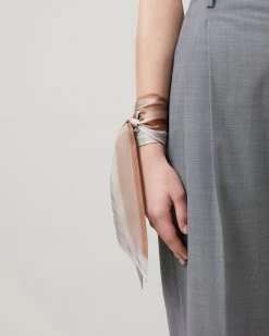 Soft Stripe Skinny Scarf Maple & Pale Grey 7 Soft Stripe Skinny Scarf Maple & Pale Grey -Fashion Bag Store G VS4735 921E641 4