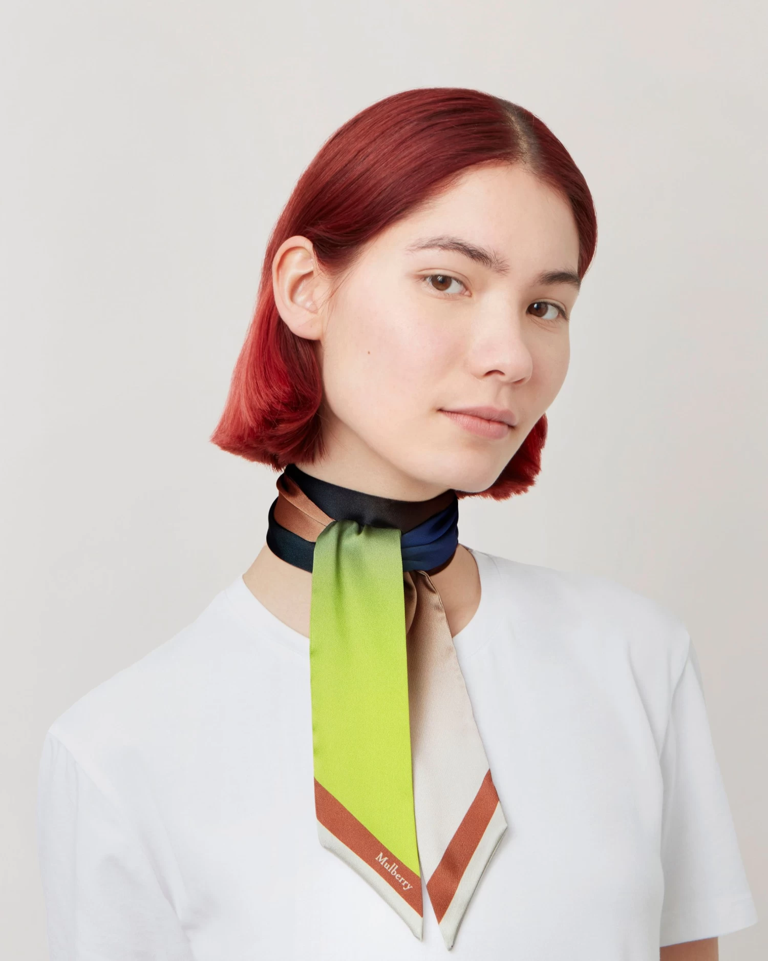 Soft Wave Skinny Scarf Acid Green-Maple 4 Soft Wave Skinny Scarf Acid Green-Maple - Image 2