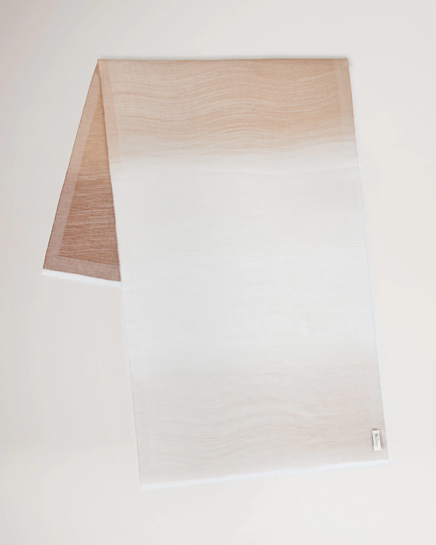 Wave Jacquard Rectangular Scarf Teak-Chalk 4 Wave Jacquard Rectangular Scarf Teak-Chalk - Image 2