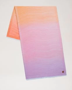 Wave Jacquard Rectangular Scarf Geran Pink-Ambr Orng