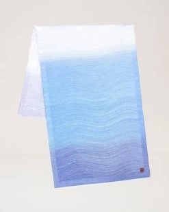 Wave Jacquard Rectangular Scarf Pale Gry-Pigment Blu