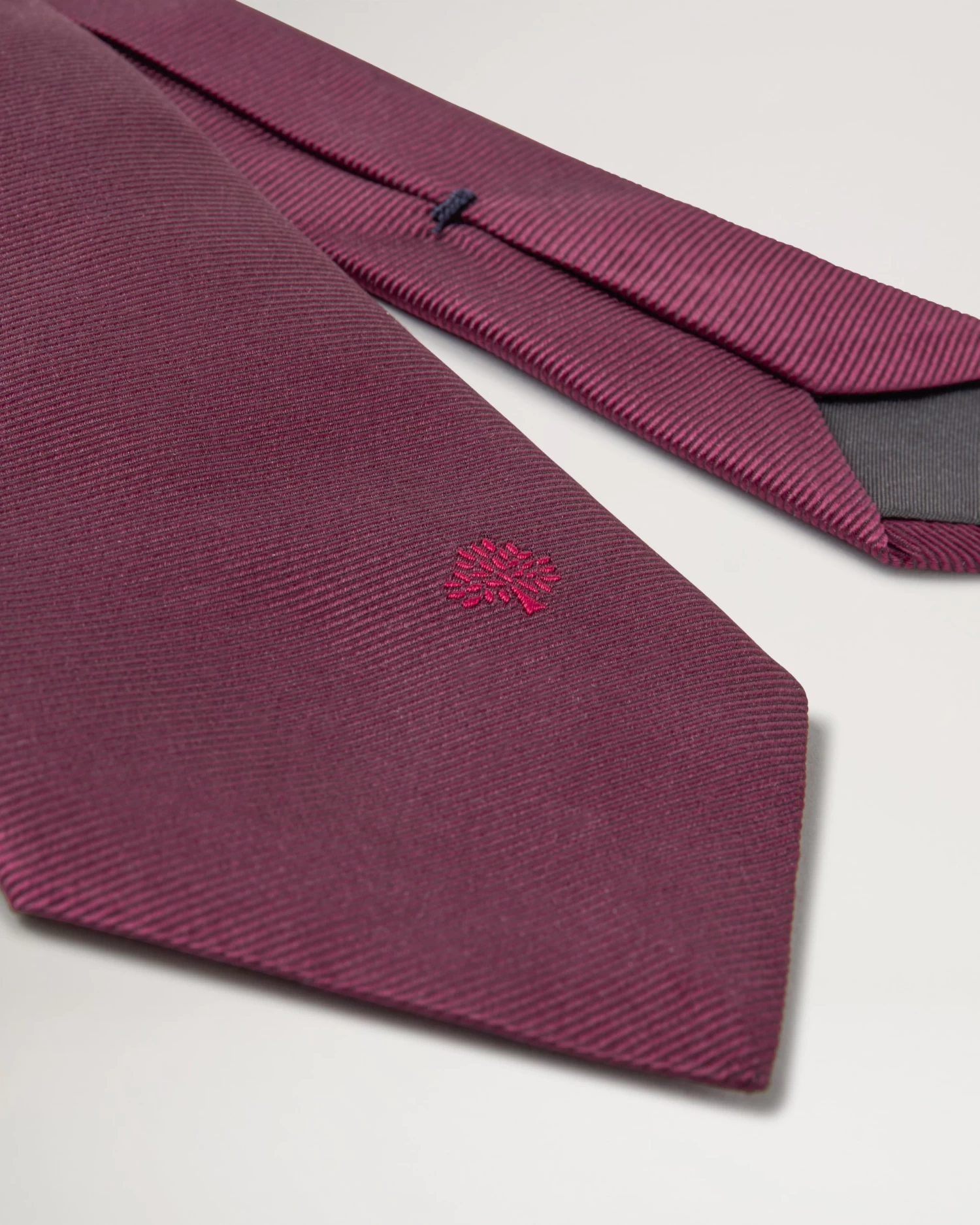 Solid Colour & Embroidered Tree Tie Black Cherry 4 Solid Colour & Embroidered Tree Tie Black Cherry - Image 2