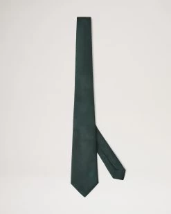 Solid Colour & Embroidered Tree Tie Mulberry Green
