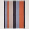 Striped Picnic Blanket Mandarin Orange & Cornflower Blue