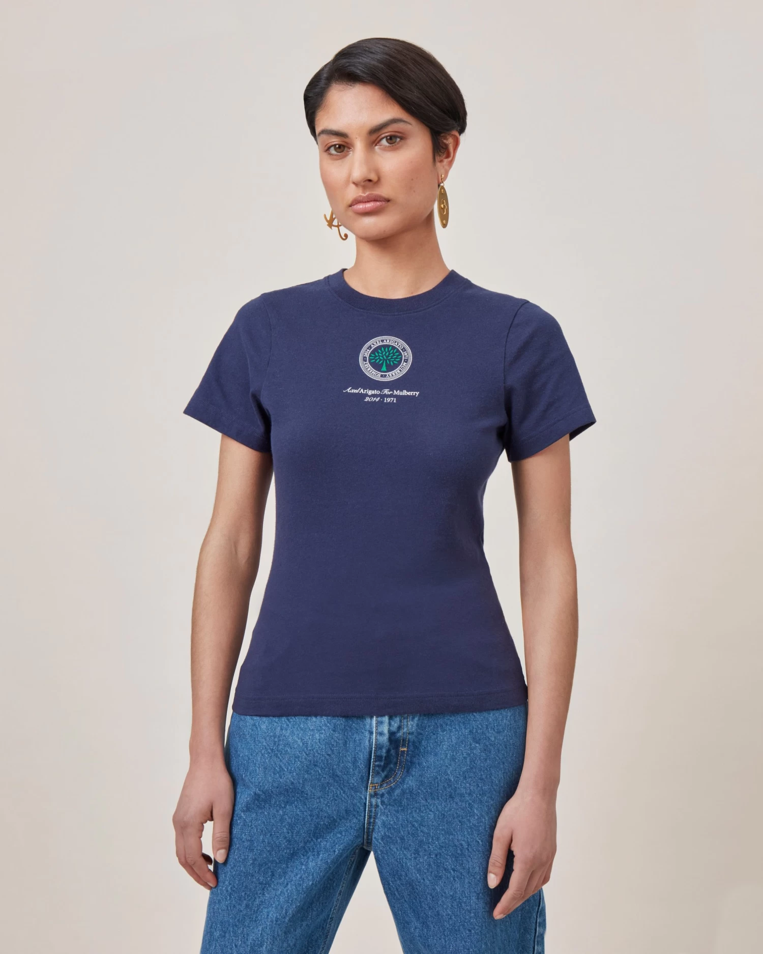 Axel Arigato For Mulberry Baby Tee Navy 3 Axel Arigato For Mulberry Baby Tee Navy - Image 2