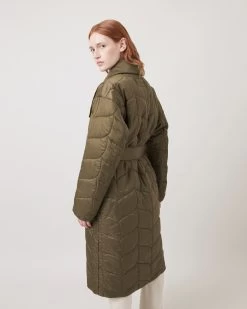 Softie Quilted Double Breasted Coat Khaki 10 Softie Quilted Double Breasted Coat Khaki -Fashion Bag Store G WR4235 000R110 4