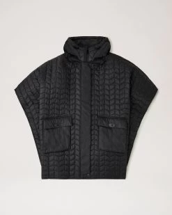 Softie Quilted Hooded Cape Black