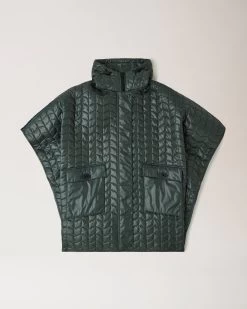 Softie Quilted Hooded Cape Mulberry Green