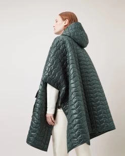 Softie Quilted Hooded Cape Mulberry Green -Fashion Bag Store G WR4236 000Q633 4