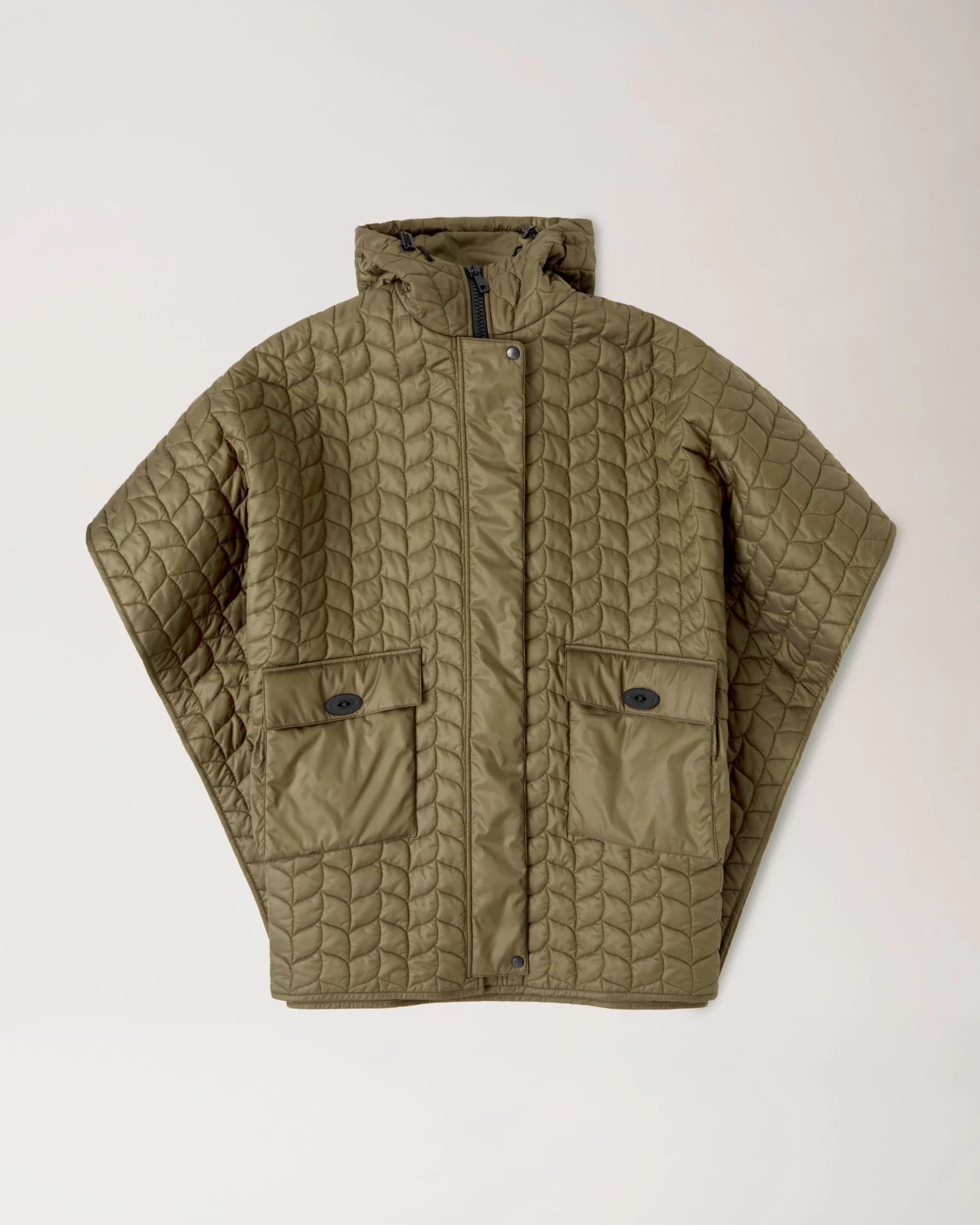 Softie Quilted Hooded Cape Khaki 3 Softie Quilted Hooded Cape Khaki