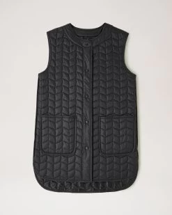 Softie Quilted Sleeveless Coat Black