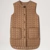 Softie Quilted Sleeveless Coat Tobacco Brown
