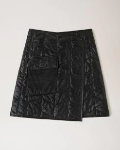 Softie Quilted Wrap Skirt Black